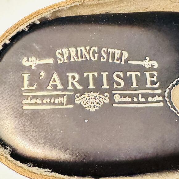 Spring Step L'Artiste Shoes Womens 9 Black Leather Aneria Mary Jane Wedge Clog - Picture 11 of 13